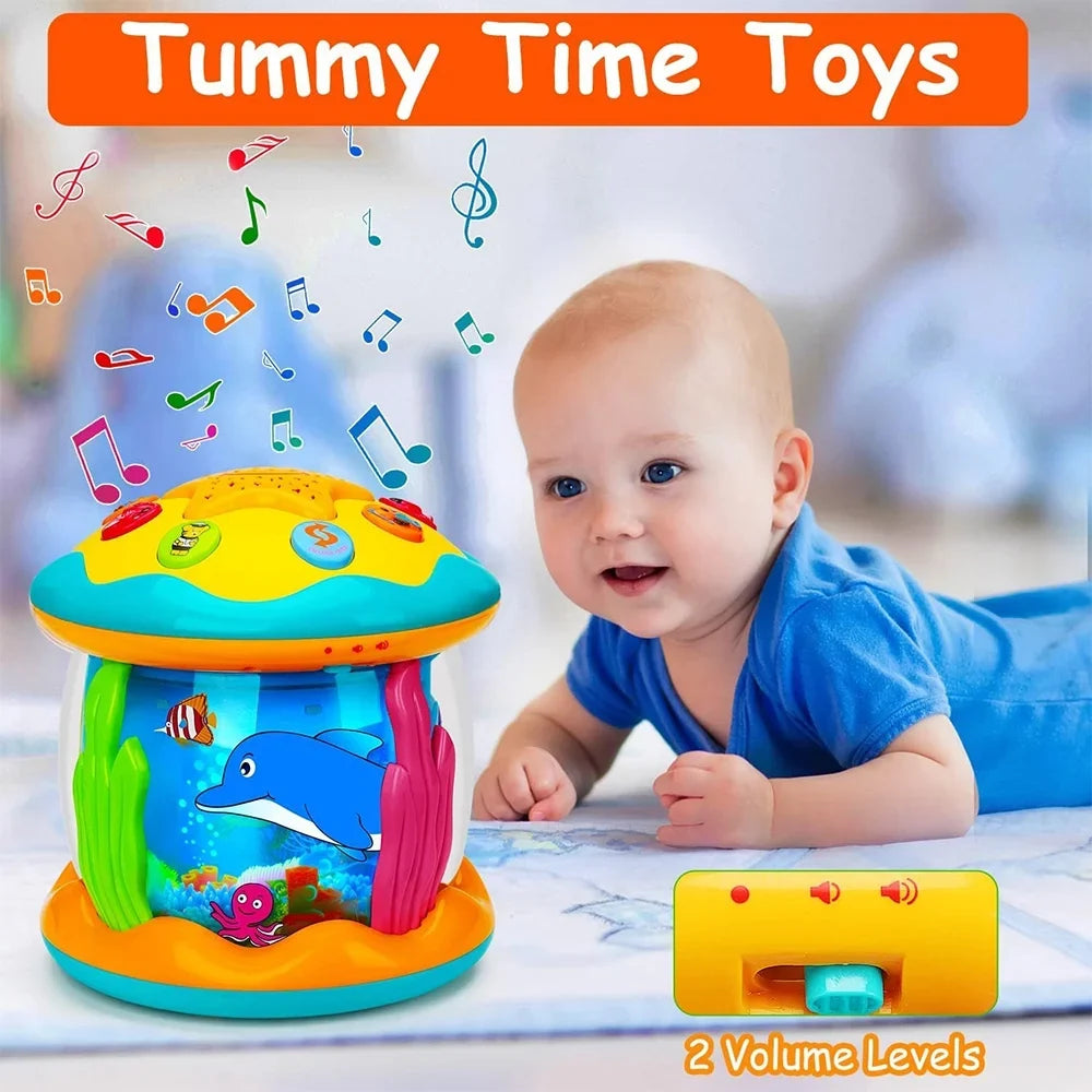 Baby Toys 6 to 12 Months - Musical Learning Infant Toys Ocean Rotating Star Light Projector - Crawling Toys for Baby 6+ Month Years Old Gift - Exclusive Design