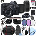 Stylish Canon EOS R6 Mirrorless Digital Camera W/ 24-105mm f/4-7.1 Lens+75-300mm F/4-5.6 III Lens+128GB Memory+Case+Filters+Tripod(26pc Bundle)