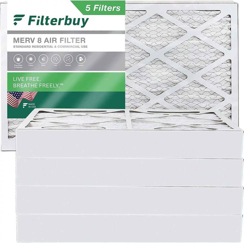 Stylish Filterbuy 12x24x4 MERV 8 Pleated HVAC AC Furnace Air Filters (5-Pack)