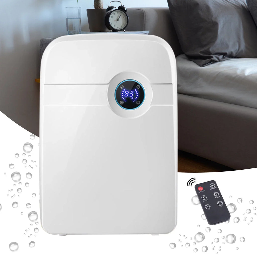 Stylish ZhdnBhnos Portable MIni Compact Dehumidifier Moisture Dryer w/ Drain Hose 2.5L Water Tank for Bedroom Caravan RV Garage