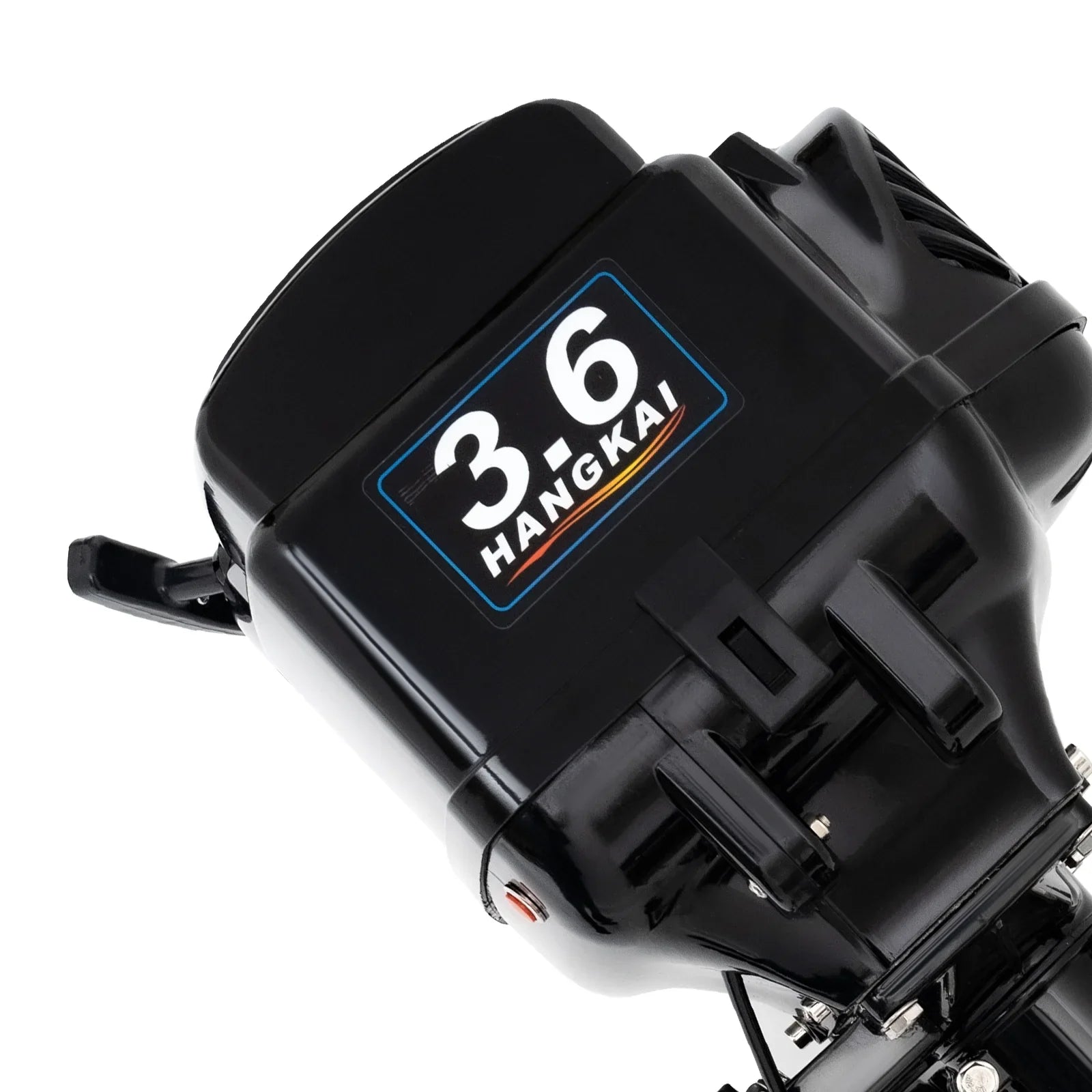 Stylish 2 Stroke 3.6 Gasoline Outboard Motor, 55cc Fishing Boat Engine with Water Cooling System Clutch Control Black