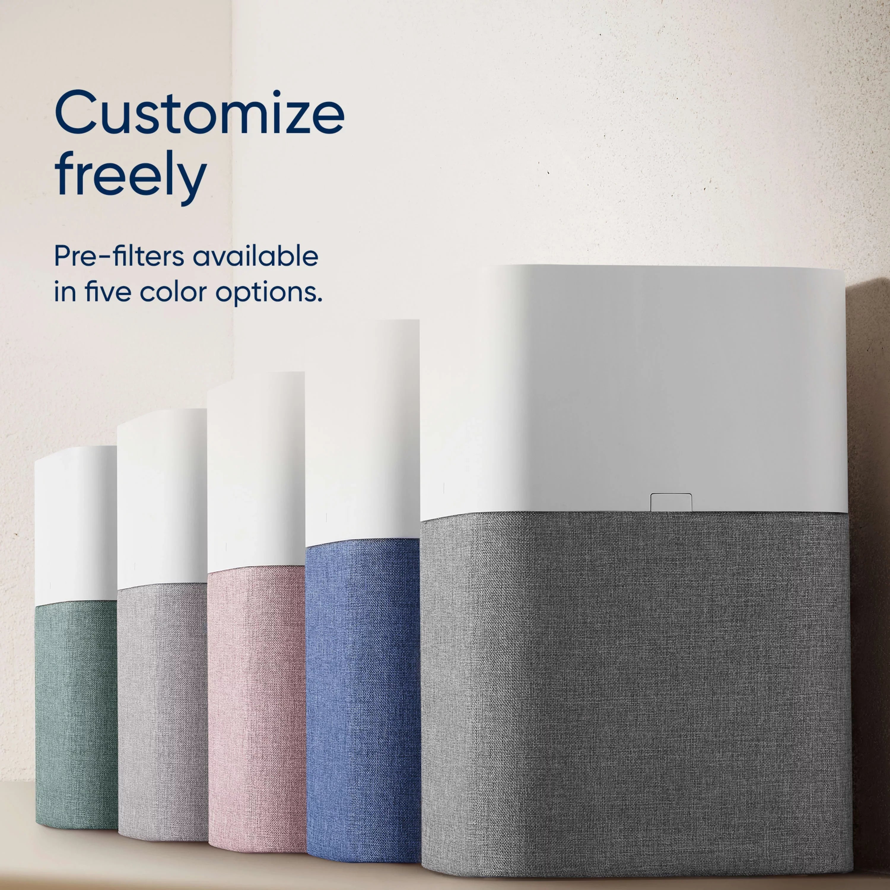 Blueair Blue Pure 211+ Auto Aurora Light Pre-filter, Washable Pre-filter Fabric Traps Pollen, Pet Hair & Dust, Green
