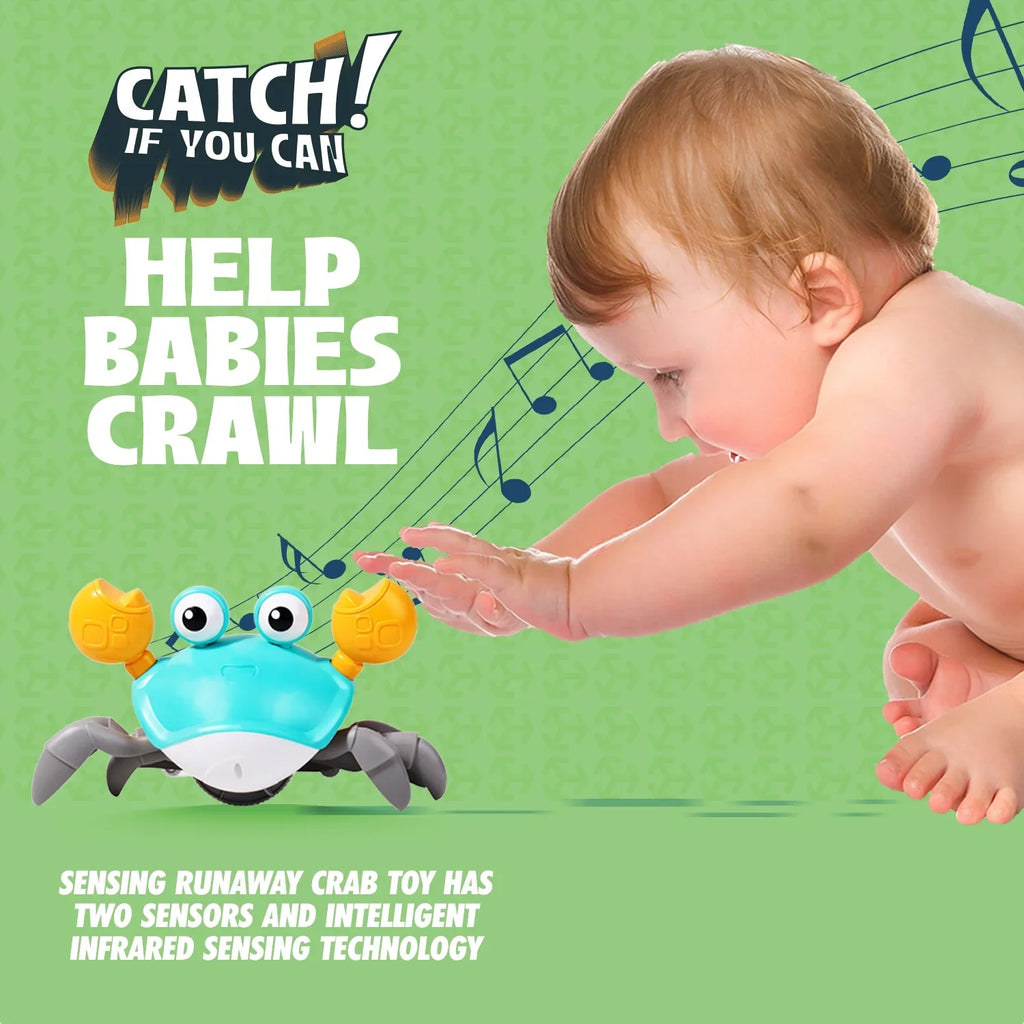 Atlas Stunning Baby Crawling Toys Crab For 3 4 5 6 7 8 9 10 11 12 Babies And 36 Months Old Toddlers Learning Crawl And Music Development Interactive Chirstmas And Birthday Gift - Exclusive Design