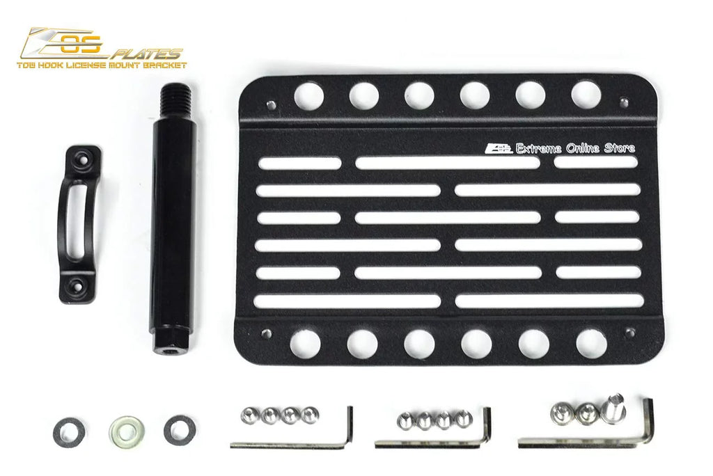 Extreme Online Store Replacement for 2006-2008 Mazda Miata NC | EOS Plate Version 1 Mid Sized Front Bumper Tow Hook License Relocator Mount Bracket Tow-226