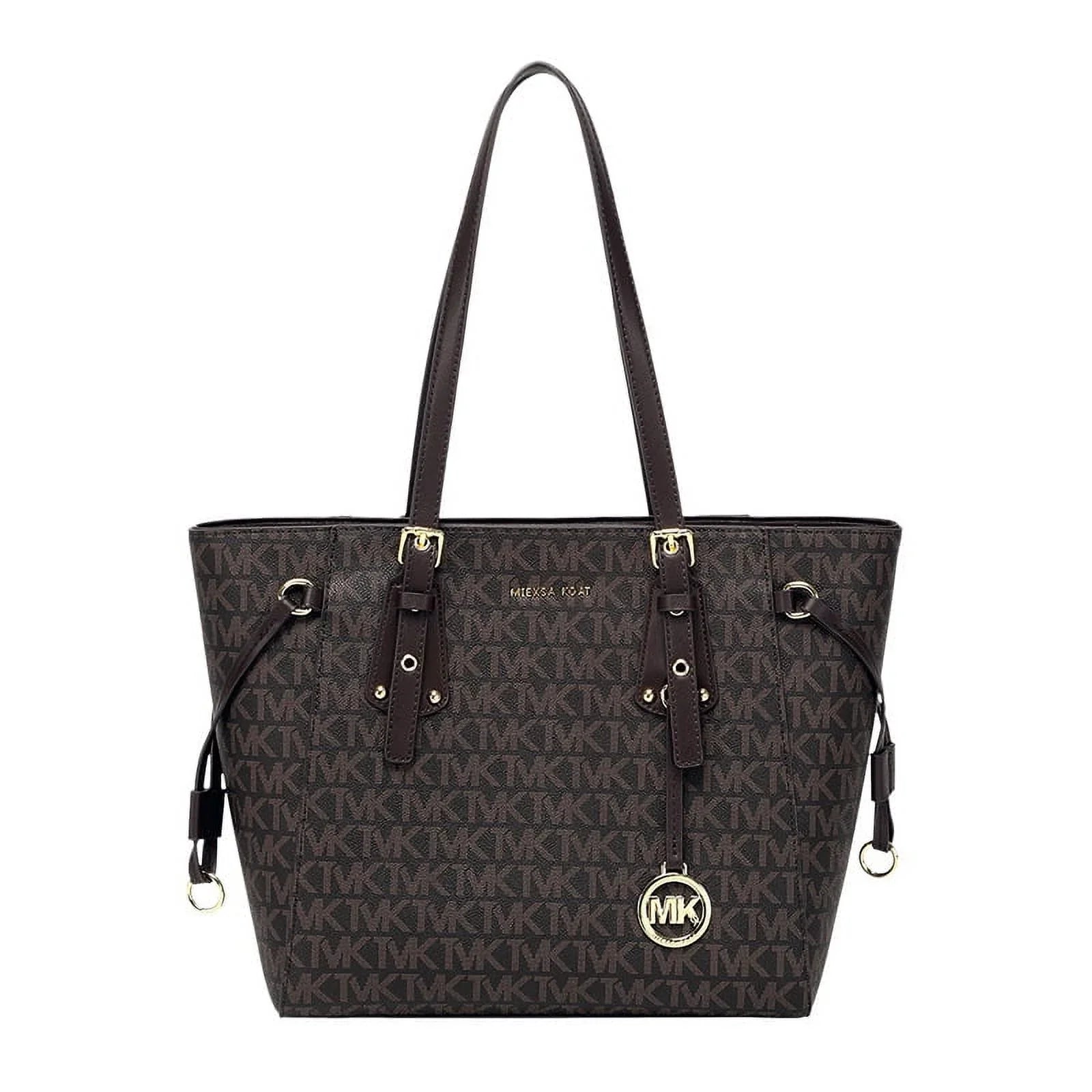 Stylish New MK Women's Bag Large Capacity Tote Premium Sense Commuter Shoulder Bag Classic Coffee