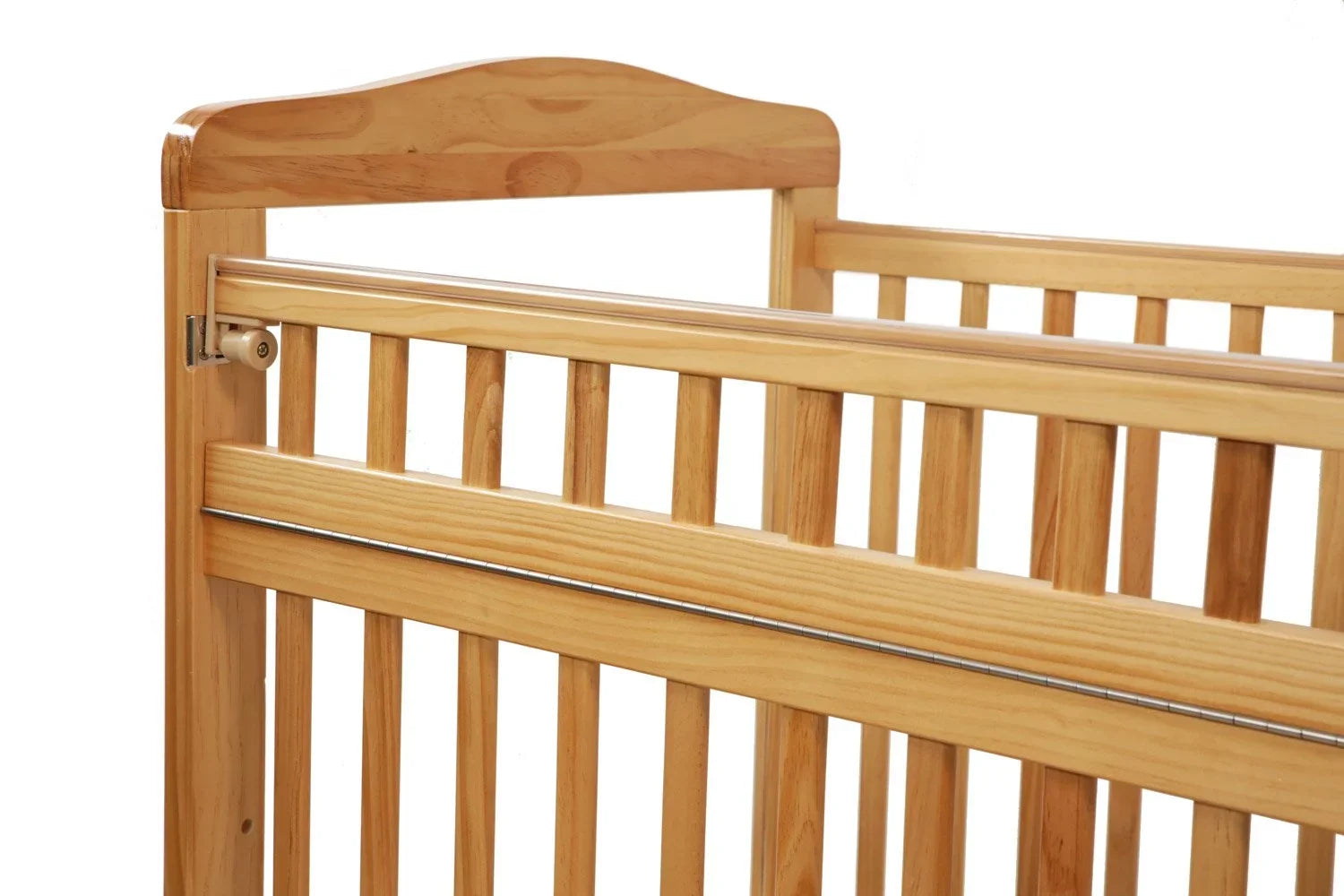 L.A. Baby Mini/Portable Non-folding Wooden Window Crib with Safety Gate