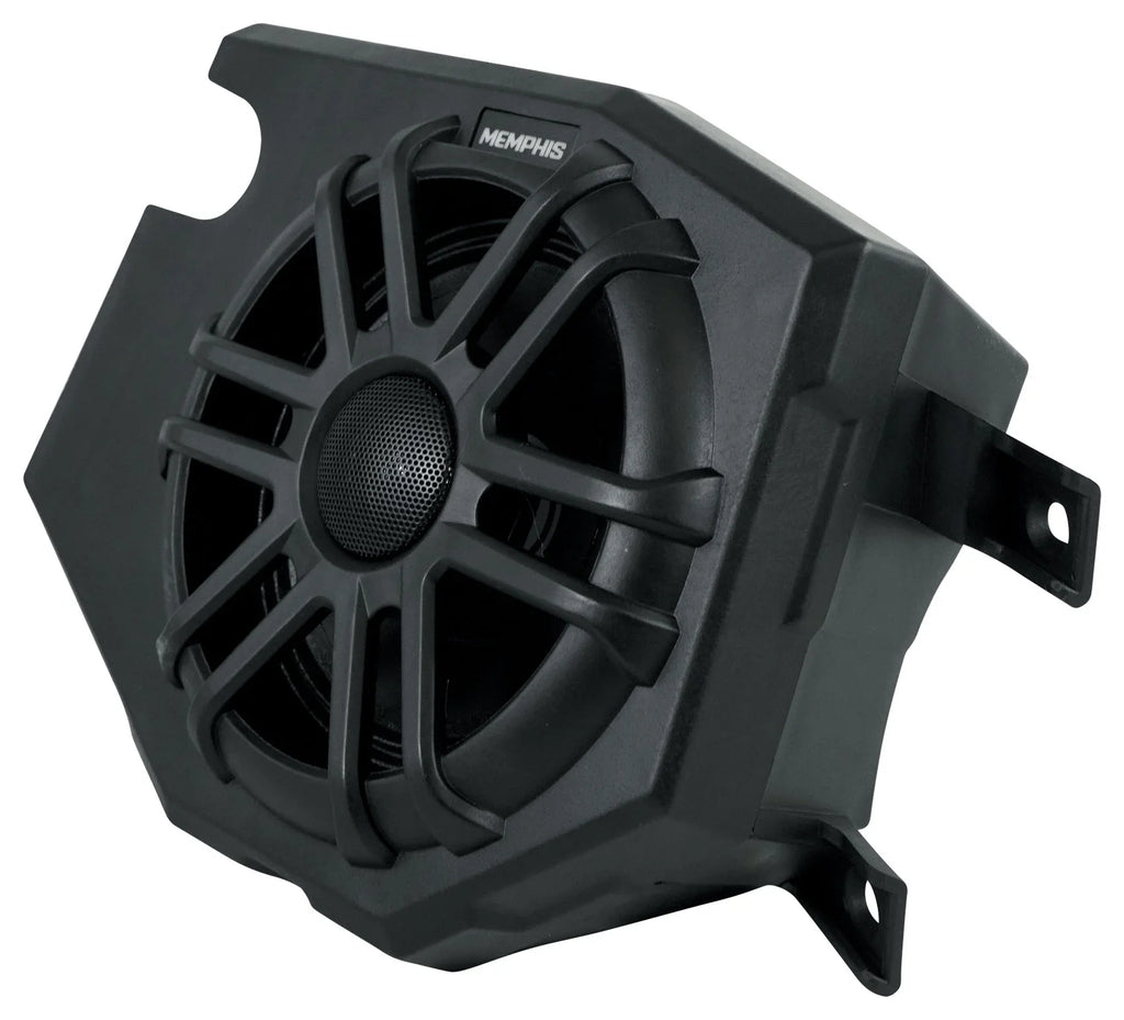 (2) Memphis Audio RZR65FE Pods+LED Tower Speakers+Amp For 2014+ Polaris RZR - Exclusive Design