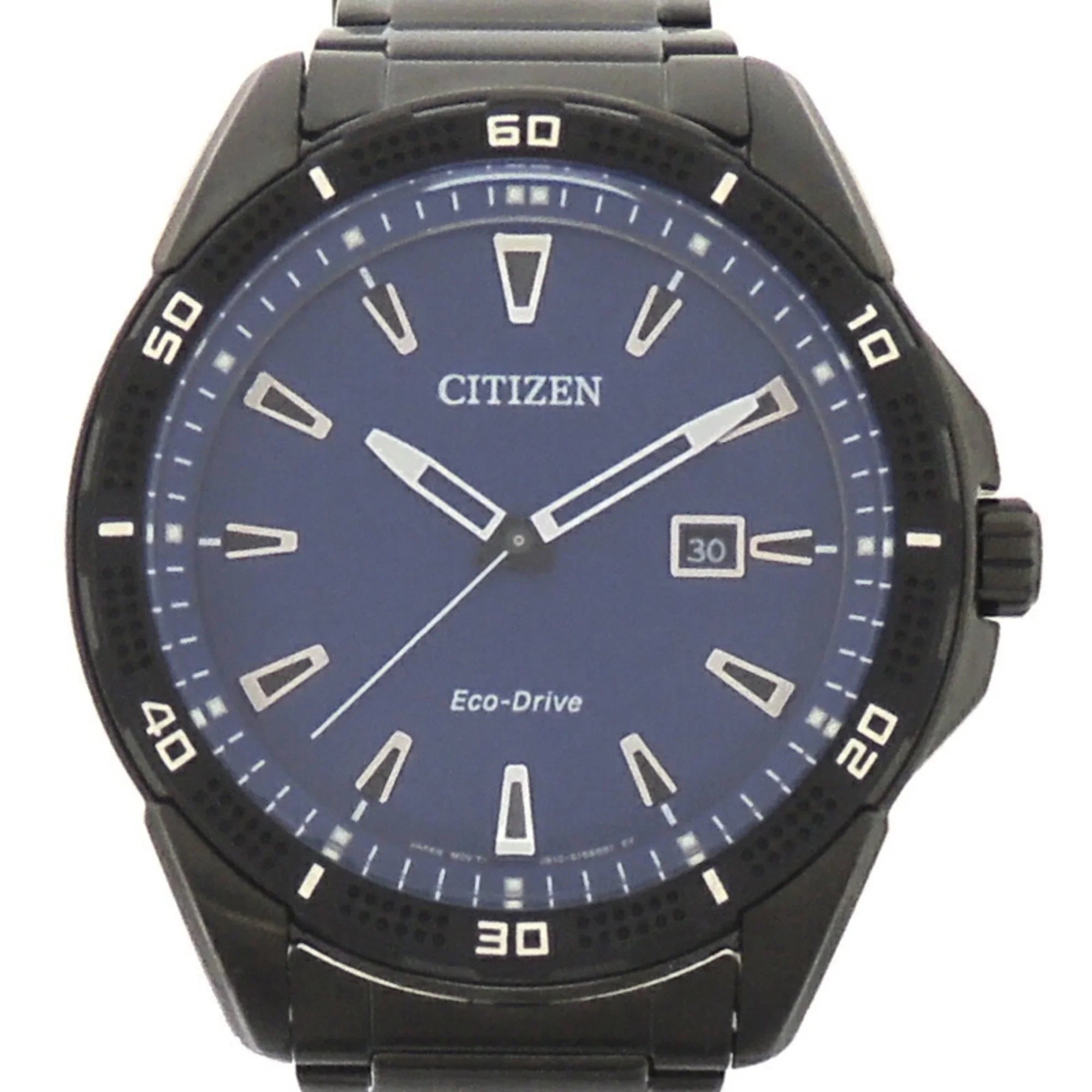 Stylish Pre-Owned Citizen Eco-Drive Men's Watch AW1585-55L (J810-S115973) Stainless Steel Blue Dial (Good)