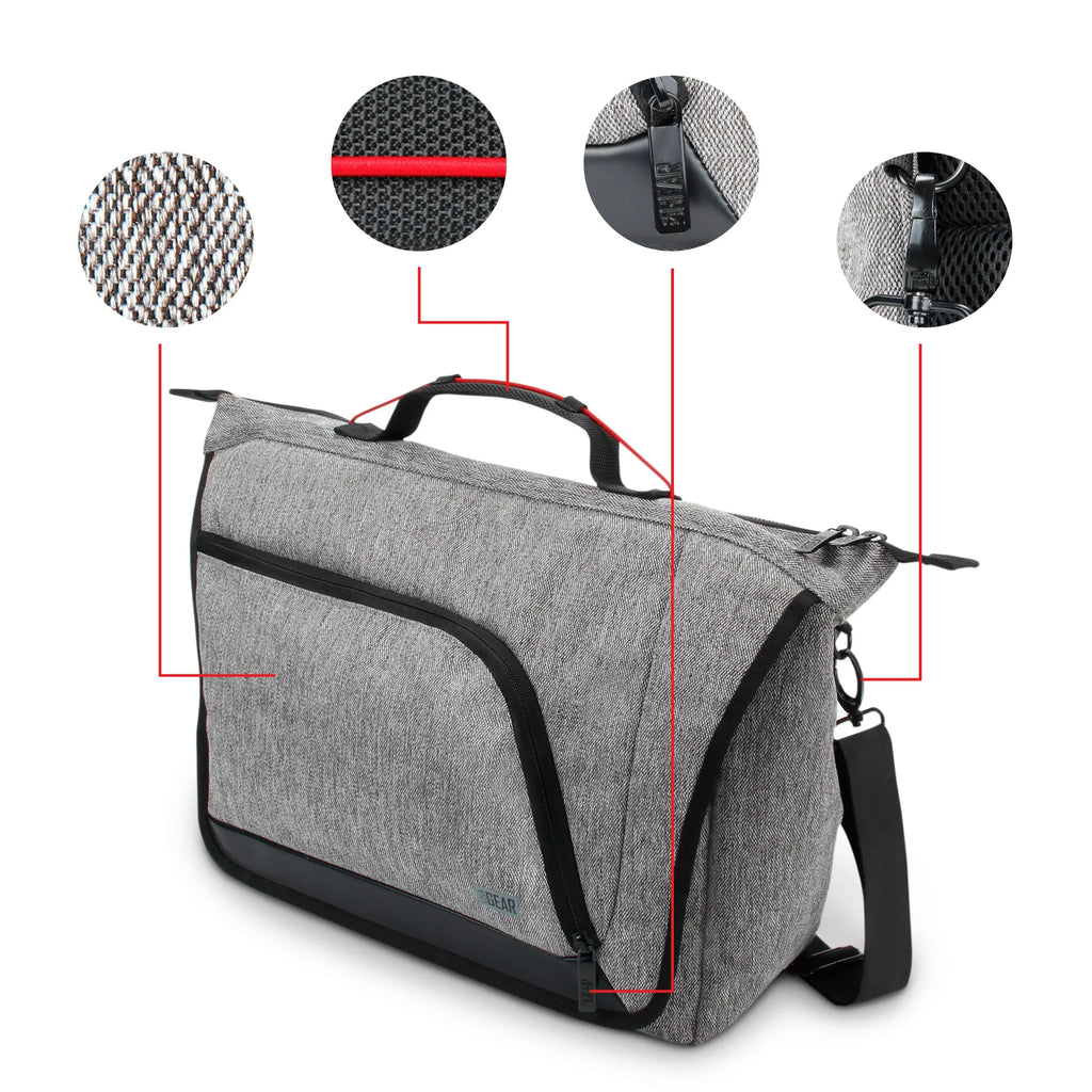 USA Gear Professional Tattoo Gun Kit Messenger Bag with Customizable Dividers, Weather Resistant Bottom - Holds Tattoo Ink Set, Machine, Power Supply, & More Tattoo Supplies and Equipment - Case Only - Exclusive Design