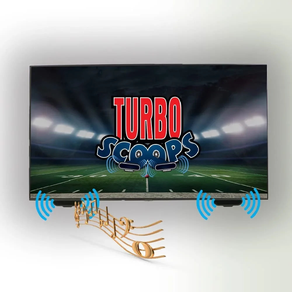 TurboScoops TV Sound Bar Alternative Redirects Sound Directly Toward You and Not The Floor for Crisp Audio. Great - Exclusive Design