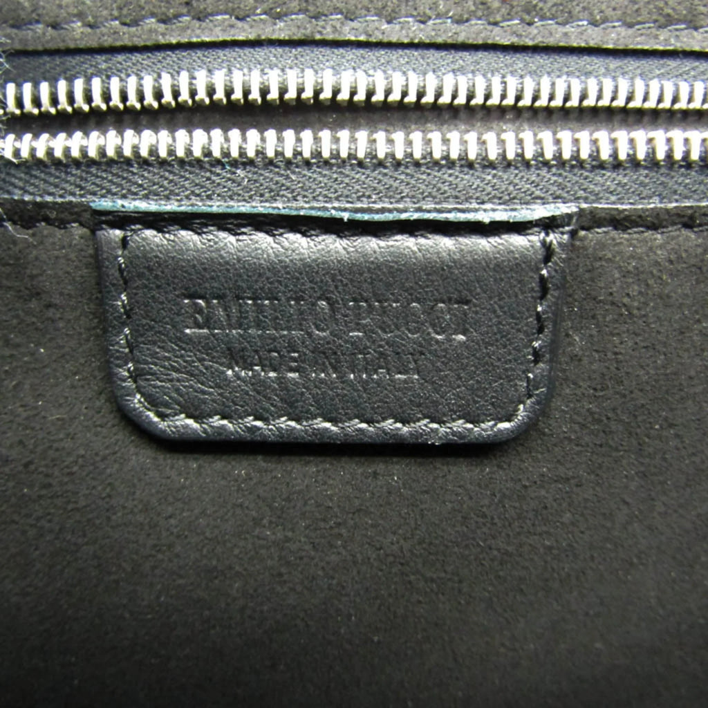 Pre-Owned Emilio Pucci Logo Mark 61BC15 Women,Men Leather Shoulder Bag Black,Green,White (Good)
