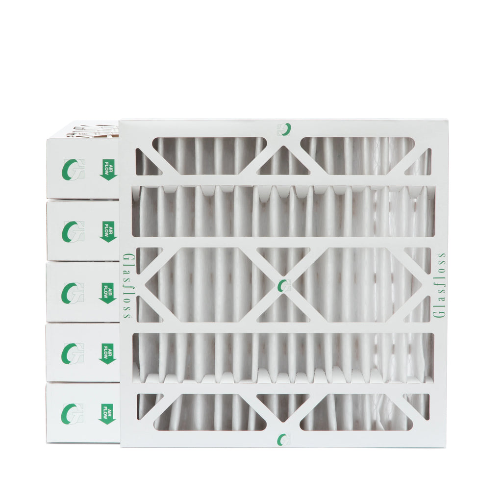 Stylish 6 Pack of 20x20x4 MERV 13 Pleated 4" Inch Air Filters by Glasfloss. Actual Size: 19-1/2 x 19-1/2 x 3-3/4