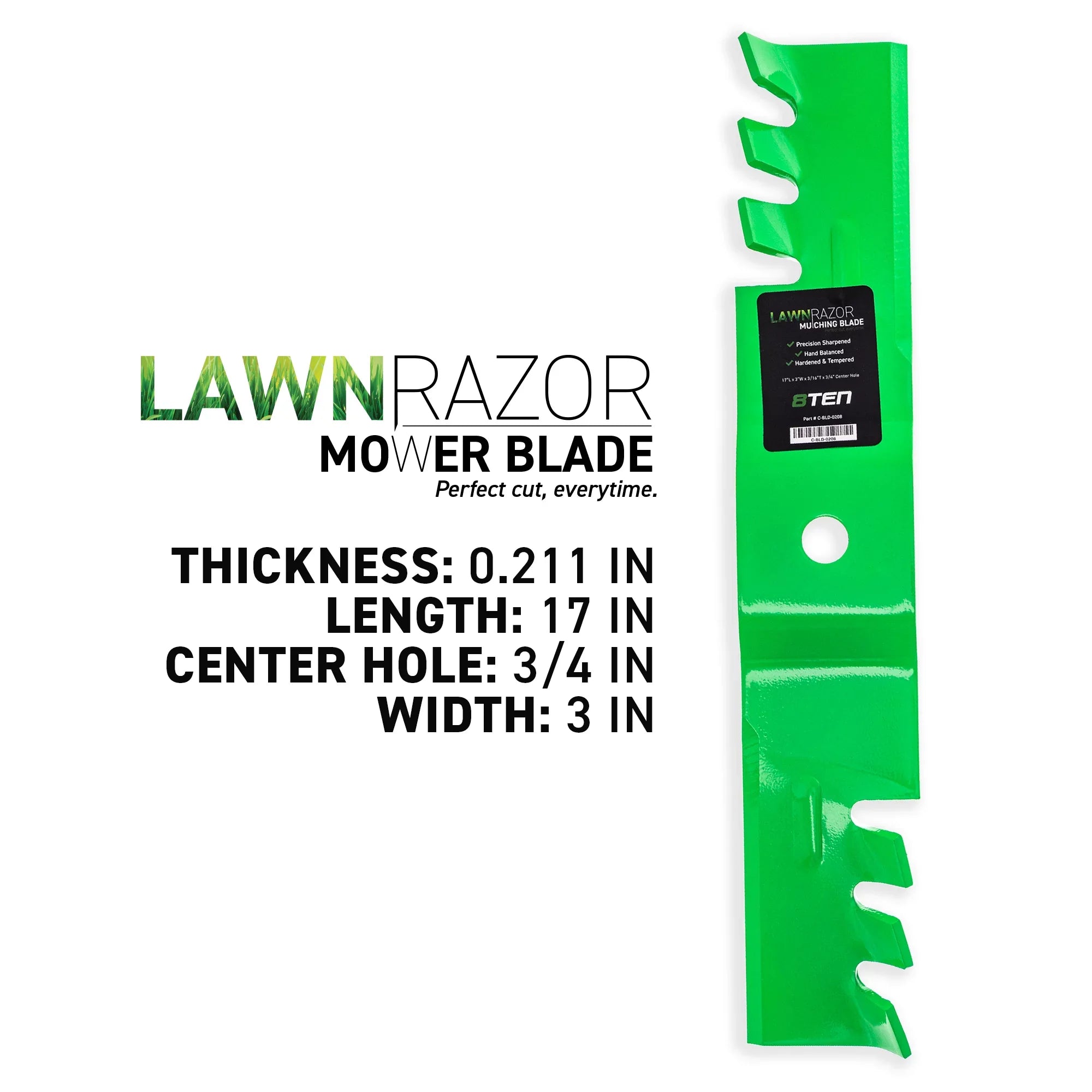 LawnRAZOR Mulching Blade for Cub Cadet 48 inch 02005017-X 3 Pack 810-CBL2420D