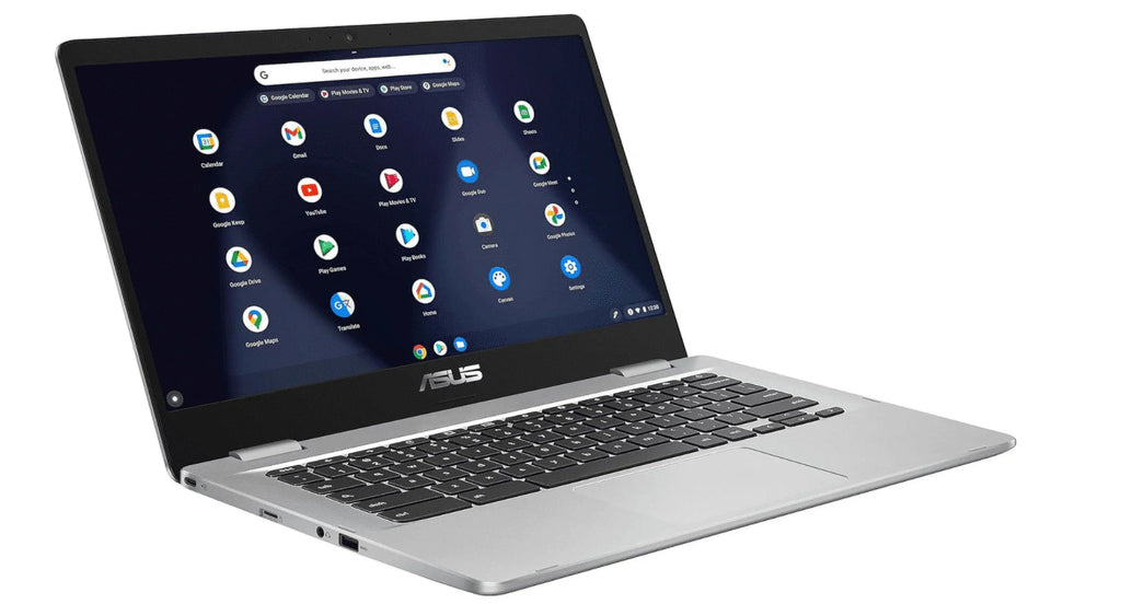 Stylish (Renewed) C423NA Chromebook 14 14" FHD Laptop Computer, Celeron N3350 Processor, 8GB LPDDR4 RAM, 64GB eMMC, 802.11AC WiFi, Bluetooth, USB Type-C, Silver, Chrome OS