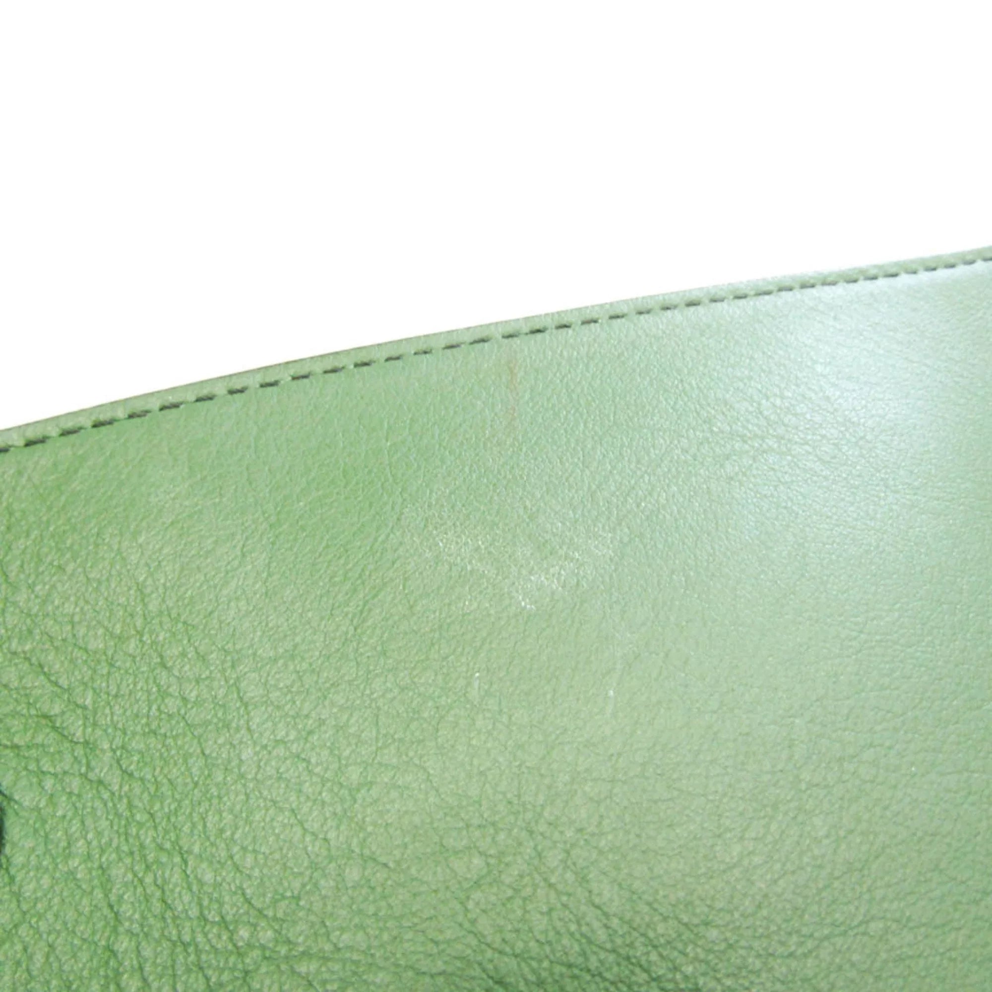 Pre-Owned Emilio Pucci Logo Mark 61BC15 Women,Men Leather Shoulder Bag Black,Green,White (Good)