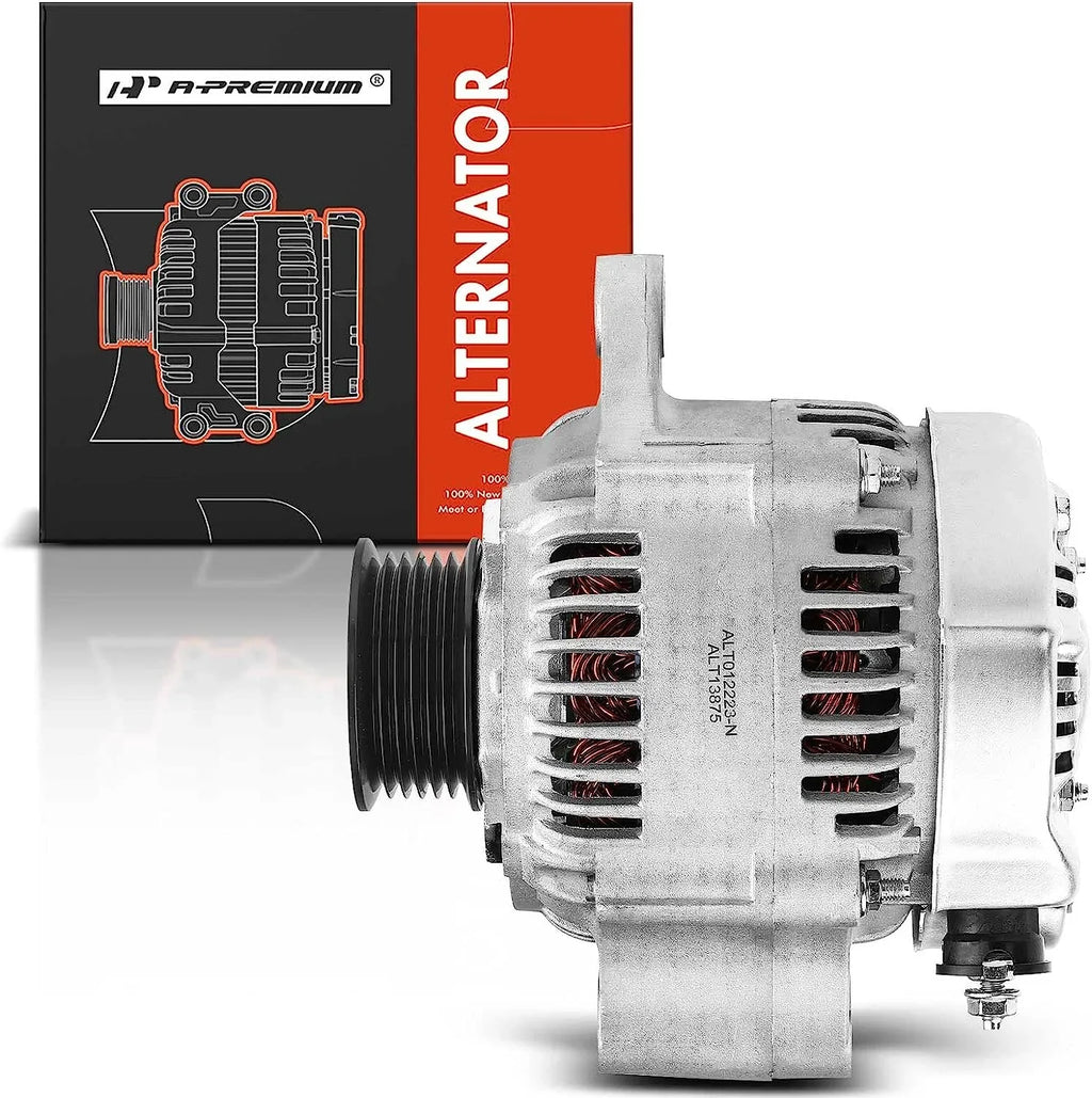 A-Premium Alternator Compatible with Isuzu Trooper 2000-2002 & Acura SLX 1999, V6 3.5L, 90Amp 12Volt CW 6-Groove Clutch Pulley - Exclusive Design