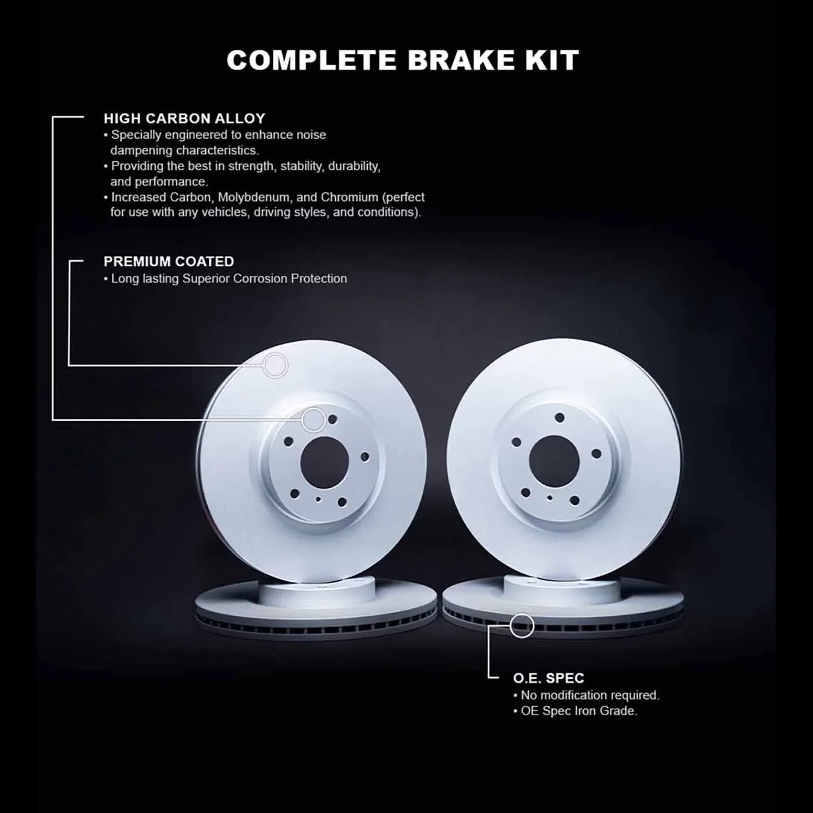 R1 Concepts Wdpn2 20013 R1 Concepts Brake Rotor Carbon Coated Fits select: 2016 ,2021-2022 JAGUAR XF - Exclusive Design