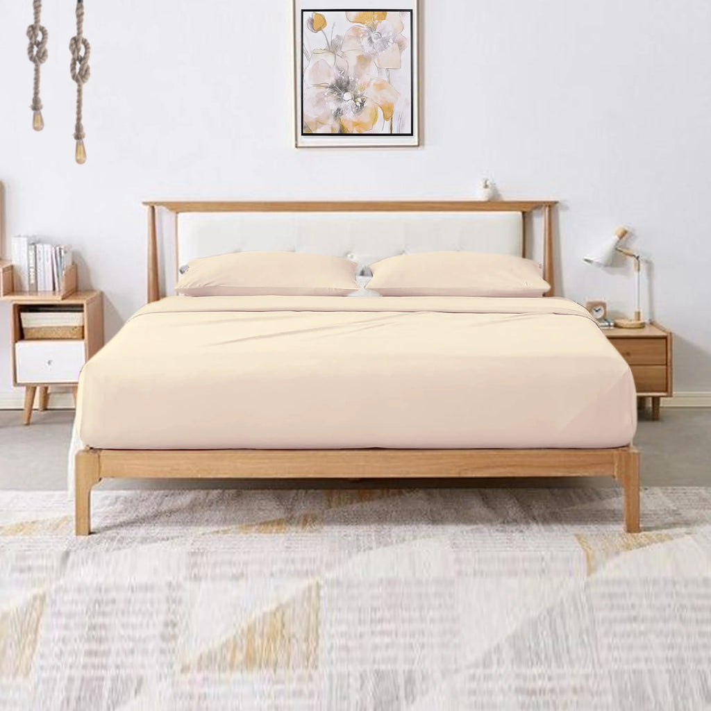 Hotel Brand 1000 Thread Count 6-Piece Extra Deep Pocket Super Soft Sheet Set Fit Upto 22 Inches Deep Pocket, Solid Pattern, 100% Egyptian Cotton @ 'hotellinen' (King, Ivory) - Exclusive Design