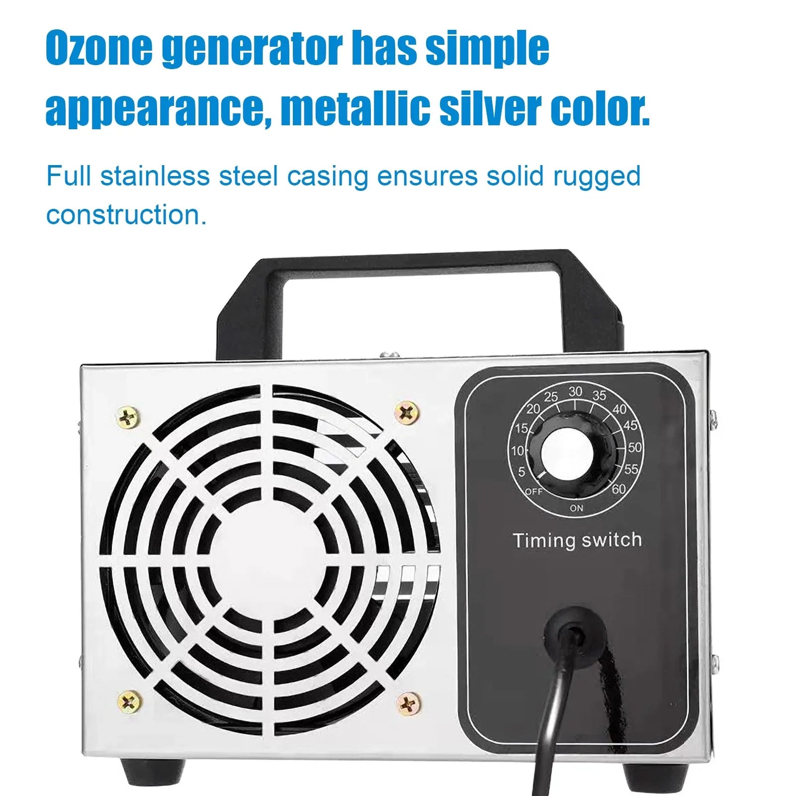 Stylish 28g/h Ozone Generator Machine - O3 Air Deodorizer for Home, Kitchen, Office, and Car Use
