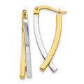 Stylish Real 14kt Two-tone Hinged Tube Earrings; for Adults and Teens; for Women and Men