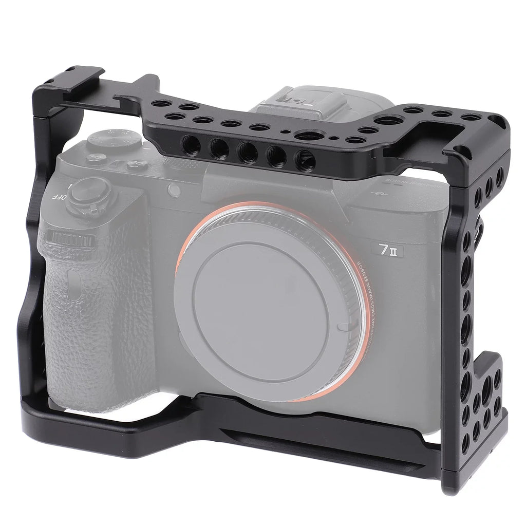 Cage Aluminum Alloy Video Cage Replacement for Sony A7M3 A7R3 A9 Mirrorless with Cold Shoe Mount 14 Inch & 38 Inch Screw Holes