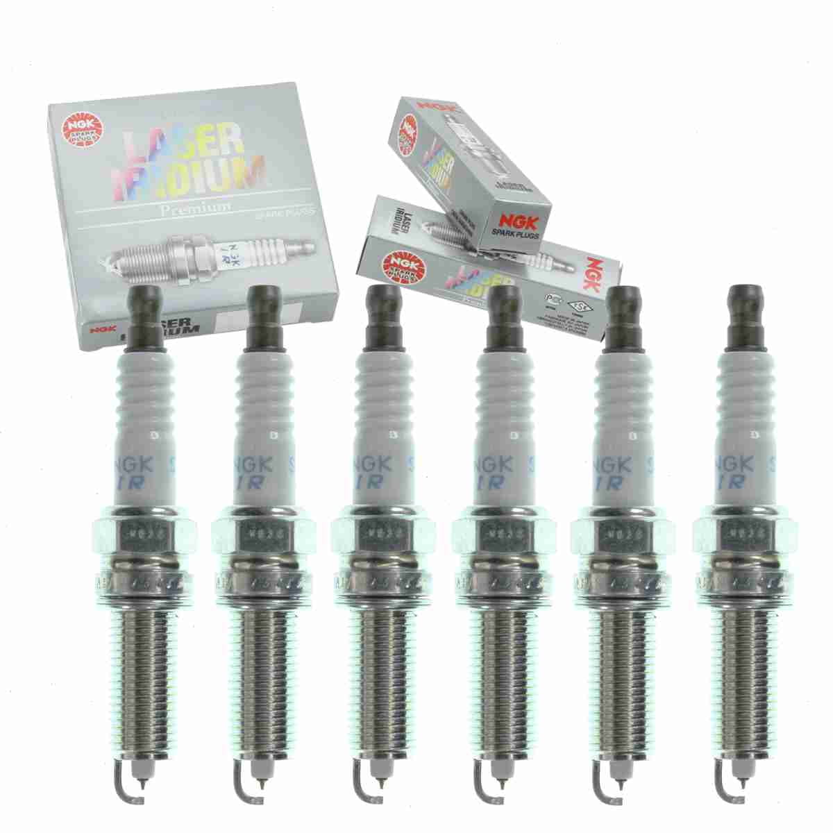 Stylish 6 pc NGK Laser Iridium Spark Plugs compatible with Hyundai Genesis Coupe 3.8L V6 2010-2016