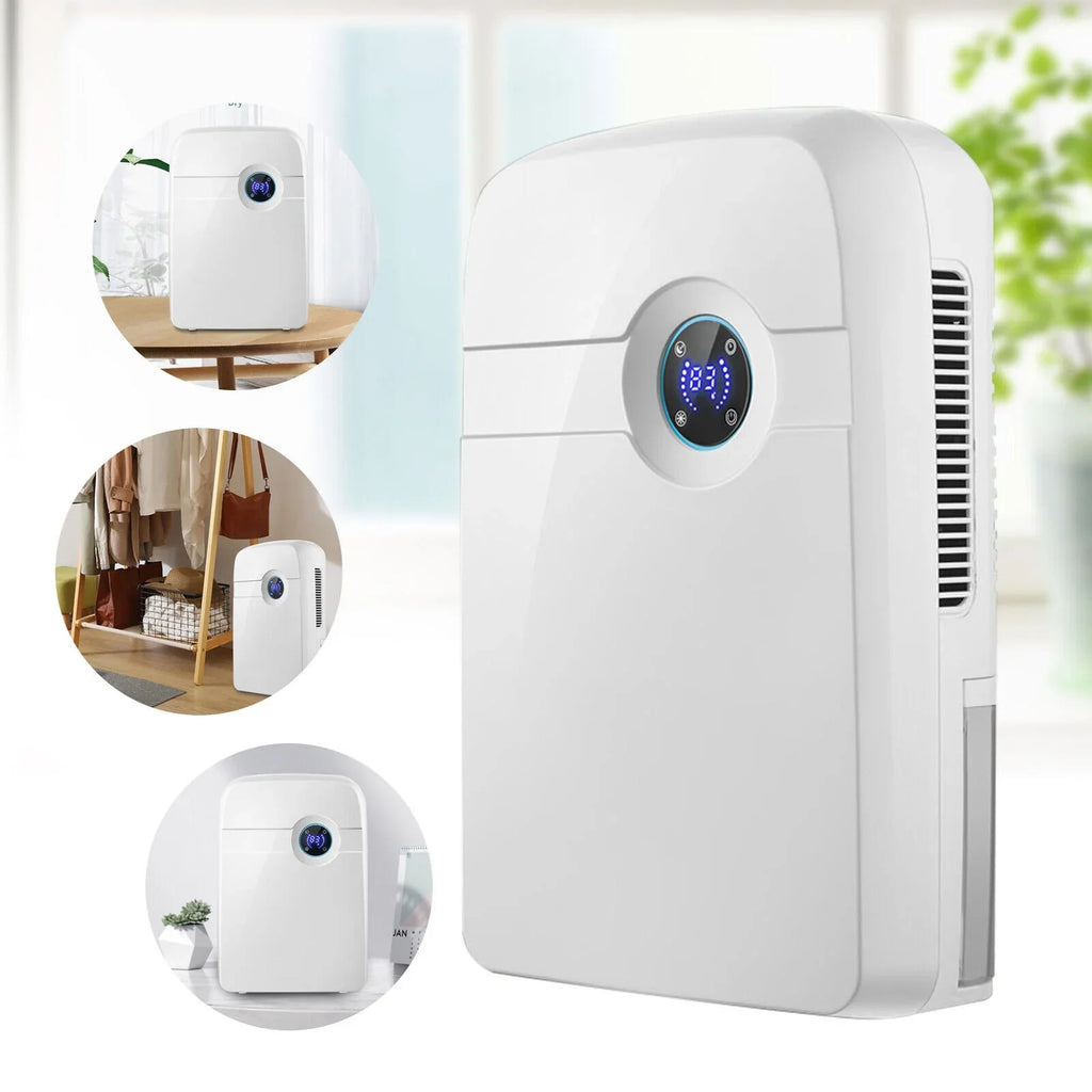 Stylish ZhdnBhnos Portable MIni Compact Dehumidifier Moisture Dryer w/ Drain Hose 2.5L Water Tank for Bedroom Caravan RV Garage