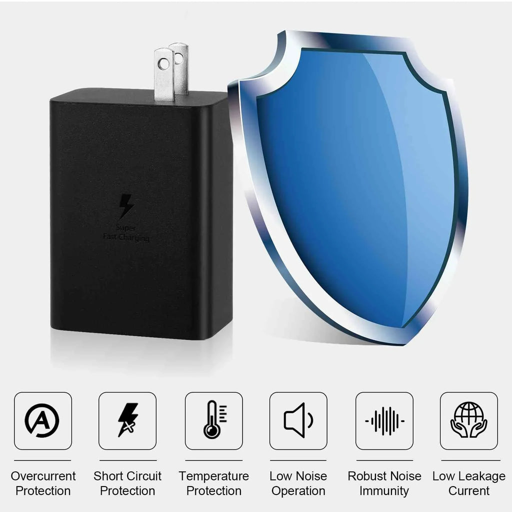 65W Fast Travel Charger with 3 Ports - USB & Dual USB-C High-Speed Charging for ZTE Axon 30 5G/Blade V30/nubia Red Magic 6R/Axon 30 Ultra 5G/Axon 30 Pro 5G iPhone, Samsung Galaxy, Laptops, Phones