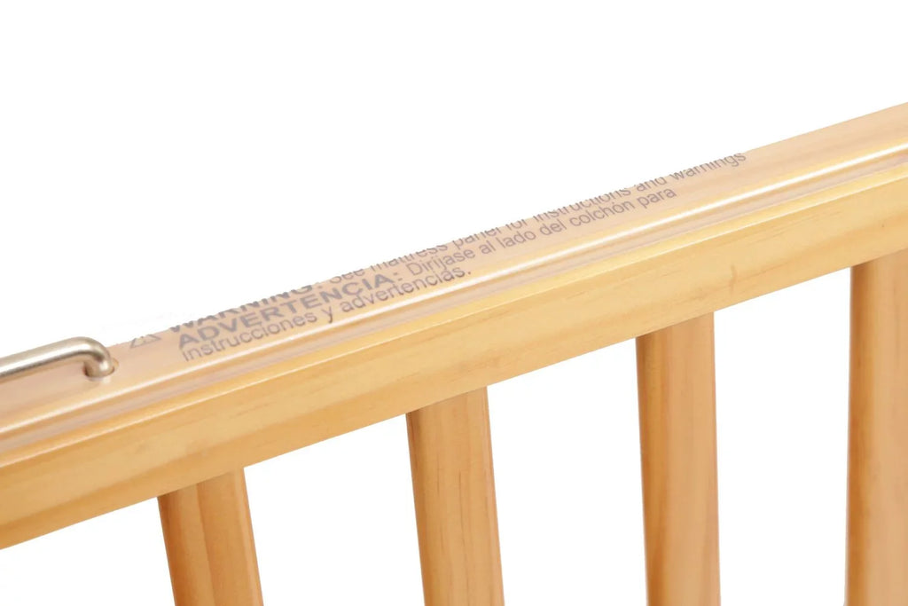 L.A. Baby Mini/Portable Non-folding Wooden Window Crib with Safety Gate