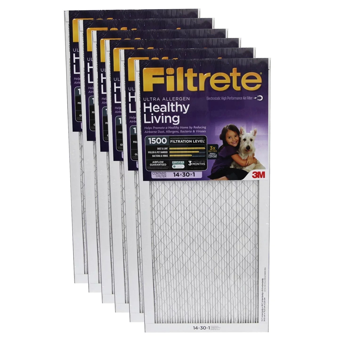 Stylish 14x30x1 3M Filtrete Ultra Allergen Filter 6-Pack