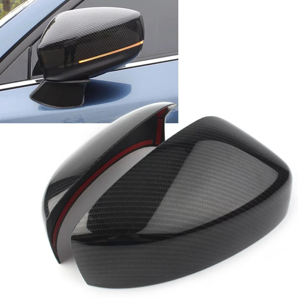 Stylish BFY Car Rearview Rear View Mirror Cover Trim For 2017 2018 2019 Mazda CX-5 ABS 2Pcs Carbon Fiber Styling
