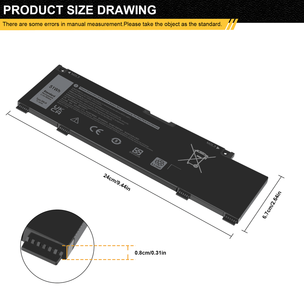 For Battery G3 15 3590 51Wh 11.4V 4265mAh 415CG M4GWP PN1VN 266J9 - Exclusive Design