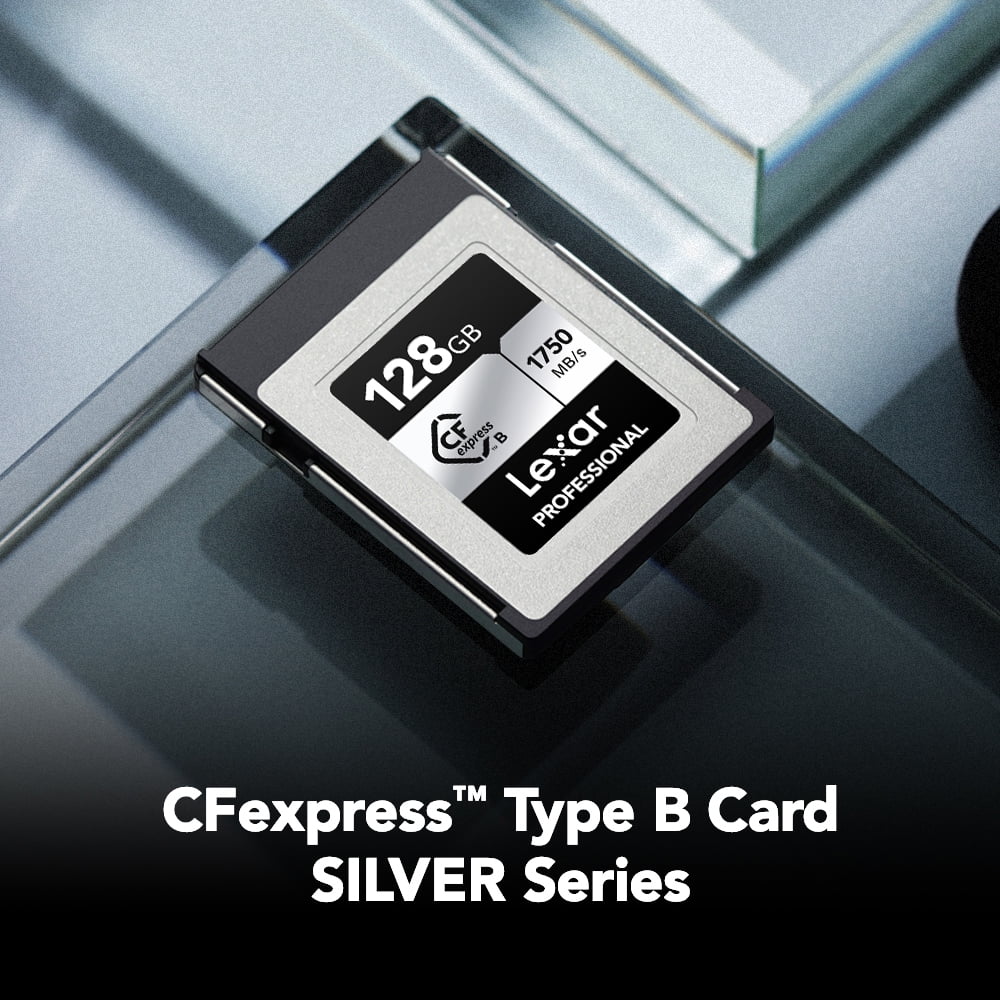 Lexar LCXEXSL128G-RNENG CFexpress Type B SILVER Series 128GB Memory Card Bundle with Professional 1667x 128GB SDXC Memory Card and LRW 520 CFexpress Type B/SD USB 3.2 Gen 2 Card Reader