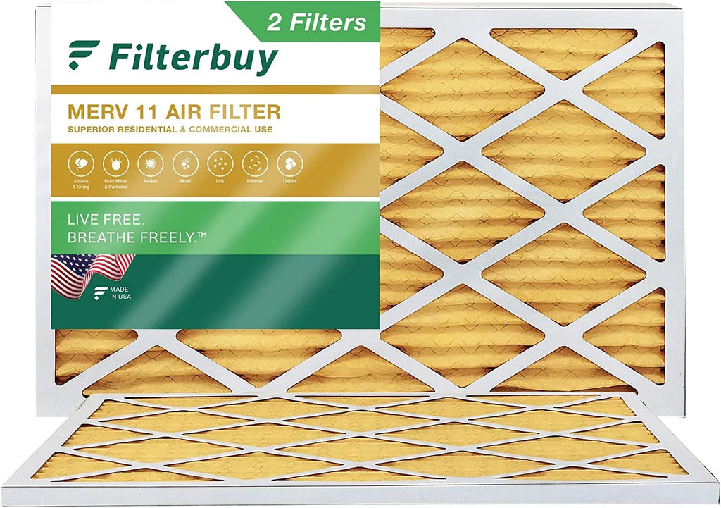 Filterbuy 12x30x1 MERV 11 Pleated HVAC AC Furnace Air Filters (2-Pack)