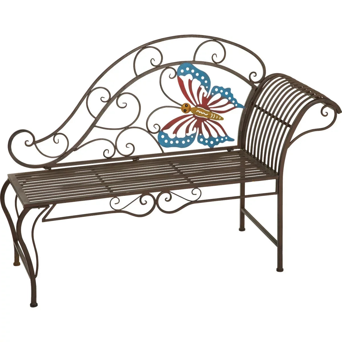 Alpine 56 In. L. Metal Butterfly Garden Chaise Lounge BVK684 - Exclusive Design
