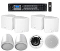 6-Zone Amp+4) 3.5" White Cube+2) JBL Pendant+Ceiling Speakers for Restaurant/Bar - Exclusive Design