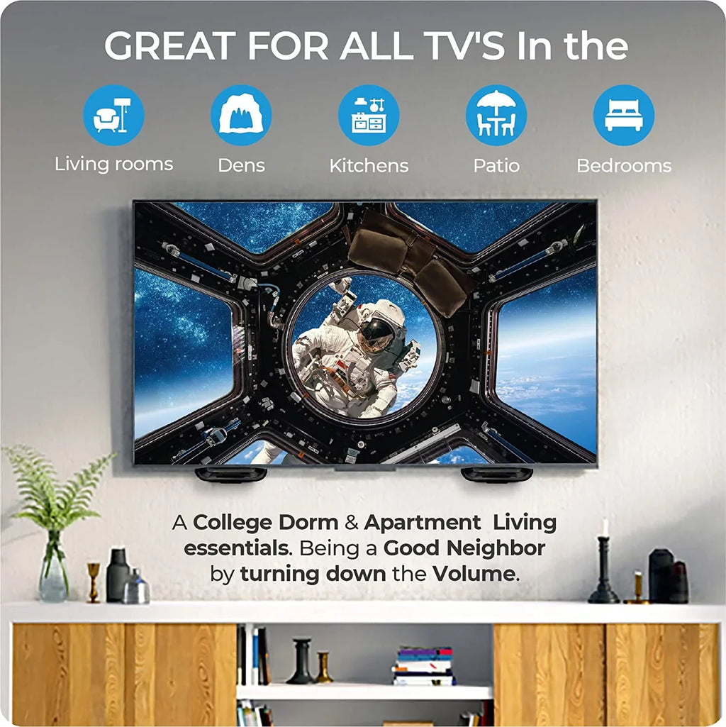 TurboScoops TV Sound Bar Alternative Redirects Sound Directly Toward You and Not The Floor for Crisp Audio. Great - Exclusive Design
